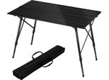 Tavolo Da Campeggio In Alluminio - Tavolo Pieghevole Da Esterno - 120 X 68,5 Cm - Altezza Regolabile 59-78,5 Cm - Per 4 Persone - Rettangolare - Nero
