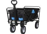 Carrello Da Giardino - Carrello Pieghevole - 4 Ruote - Portata 80 Kg - Per Campeggio/Spiaggia/Giardino - Antracite/Turchese