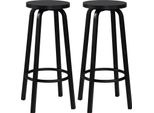 Set Di 2 Sgabelli Da Bar - Sgabello Da Banco - Altezza 72 Cm - Seduta 30X30 Cm - Seduta In Mdf E Struttura In Acciaio Inox - Non Girevole/Non Regolabile In Altezza - Nero