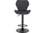 Sgabello Da Bar - Sgabello Da Banco - Regolabile In Altezza - Girevole A 360° - Rivestimento In Velluto - Schienale E Poggiapiedi - Altezza Schienale 33 Cm - Grigio Scuro