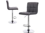 Sgabello Da Bar Moderno - Sgabello Da Banco Regolabile In Altezza - Altezza Totale 92-114 Cm - Altezza Seduta 60-82 Cm - Girevole - Schienale 32 Cm - Similcuoio - Fino A 120 Kg - Grigio Chiaro
