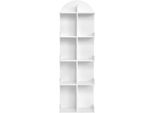 Libreria - Scaffale Per Cd/Dvd - 5 Livelli 10 Scomparti - Mdf - Scaffale In Piedi - 40 X 126 X 24 Cm - Bianco