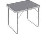 Tavolo Da Campeggio - Tavolo Da Giardino Pieghevole - Struttura In Alluminio, Piano In Mdf - 70 X 60 X 50 Cm - Con Maniglia Per Il Trasporto - Capacità Di Carico 15 Kg - Rettangolare - Per 2 Persone - Grigio