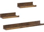 Set Di 3 Mensole A Muro - Mensole Per Saldatura - Lunghezza 80 Cm - Mdf Con Impiallacciatura In Pvc - Montaggio A Parete - Portata 5 Kg - Vintage Brown