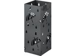 Portaombrelli - Supporto Quadrato In Metallo - 20 X 20 X 49 Cm - Con Gancio E Vaschetta Raccogli Gocce - Robusto E Resistente - Design Moderno - Antracite