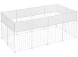 Box Per Cuccioli - Recinto Pieghevole Per Cani - Ferro - Interno/Esterno - Portatile - Recinto A Pannelli - Bianco