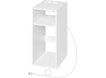 Comodino - Tavolino - Stretto 25 X 60 X 30 Cm - E1 Mdf - Spazio Di Archiviazione - Piano 25 Kg/15 Kg - Bianco