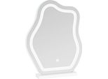 Specchio Per Trucco E Vanità - Specchio Da Tavolo - Forma A Nuvola - Design Irregolare - Con Illuminazione - Dimmerabile - 3 Modalità Colore - Bianco