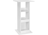 Tavolo Da Bar Tavolo Da Bistrot - Tavolo Alto Quadrato - 60 X 60 Cm - Mobile Laterale Con 3 Ripiani - Per 2 Persone - Portata 100 Kg - Legno - Bianco