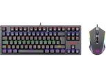 Set Mouse E Tastiera Da Gioco - S113-Kn-De - Tastiera Meccanica - Qwertz De-Layout - Usb Cablato - 88 Tasti - Interruttori Marroni - Mouse Rgb 5 Effetti - Oliva