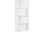 Libreria Divisorio - Scaffale A Cubo - 8 Scomparti Aperti - 4 Livelli - 60 X 143 X 29 Cm - Truciolare Con Melamina - A Libera Installazione - Moderno - Bianco