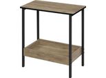 Tavolino E Tavolino - Rettangolare - 2 Ripiani - 50 X 55 X 25 Cm - Materiale A Base Di Legno + Metallo - Portata 20 Kg/15 Kg - Nero