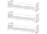 Ripiani A Muro - Ripiani Per Saldatura - Set Di 3 - 40 X 10 X 12 Cm - E1 Mdf + Metallo - Montaggio A Parete - Due Opzioni Di Montaggio - Bianco