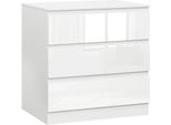 Cassettiera Con 3 Cassetti - Credenza/Armadio - 80X48X78 Cm - Truciolare - Moderno - Portata 50 Kg - Bianco