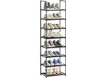 Scarpiera - Portascarpe - 8 Livelli - Stretto 41×28×140 Cm - Metallo E Tessuto Non Tessuto - Per Corridoio/Soggiorno - Montaggio Facile - Nero