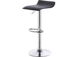 Sgabello Da Bar - Regolabile In Altezza - Altezza Totale 62-84 Cm - Girevole - Seduta In Pelle Finta - Base In Acciaio Cromato 38,5 Cm - Portata 100 Kg - Nero