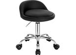 Sgabello Da Scrivania - Sedia Girevole Con Rotelle - Altezza Regolabile 53-65,5 Cm - Girevole A 360° - Schienale Basso - Fino A 120 Kg - - Nero