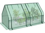 Serra In Foglio - Telaio Freddo - 180×90×90 Cm - Rete Pe Rinforzata 140 G/M² - Telaio Tubolare In Acciaio 16×0,3 Mm - Porta Avvolgibile - Ancoraggio A Terra X4 - Verde