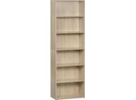 Libreria - A Libera Installazione - 6 Ripiani Regolabili - Divisorio - Dimensioni 23,5 X 60 X 108 Cm - Rovere Chiaro