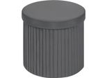 Sgabello Ottomano - Sgabello Rotondo - Pieghevole - Coperchio Imbottito - Tessuto - Misura S 38 X 38 X 36 Cm - Nero