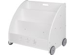 Libreria Per Bambini E Organizer Per Giocattoli - Scaffale Per La Camera Dei Bambini - 3 Livelli - Plastica - Dimensioni 62×42×57 Cm - Autoassemblaggio - Bianco Avorio