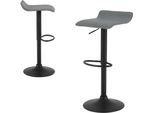 Set Di 2 Sgabelli Da Bar - Regolabile In Altezza - Girevole A 360° - Similcuoio - Struttura In Metallo - Seduta 38,5×39 Cm, Altezza Seduta 56-78 Cm - Grigio