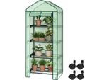 Serra Da Giardino - Mini Serra - Con Ruote - 70×50×162 Cm - Porta A Rullo - 3 Ripiani - Protezione Invernale - Blu Cielo