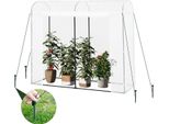 Serra - Polytunnel - 170×68×200 Cm - Pellicola In Pe - Con Porta E Finestre - Per Pomodori E Ortaggi - Per Esterni - Bianco