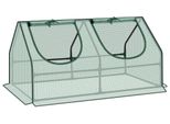 Serra Da Giardino - Serra Di Propagazione Portatile - Telaio Freddo - Finestra Avvolgibile - Pellicola In Rete Pe 140 G/M² - Tubi In Acciaio 16×0,3 Mm - 120×60×60 Cm - Verde