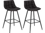 Set Di 2 Sgabelli Da Bar - Sgabello Da Bar Moderno - Similcuoio - Altezza Seduta 64 Cm - Altezza Totale 88 Cm - Seduta 43 X 35,5 Cm - Struttura In Metallo - Portata Fino A 100 Kg - Antracite