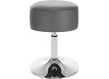 Sgabello Da Bar - Modello Regolabile In Altezza - Similcuoio - Altezza 52-67 Cm - Girevole A 360° - Struttura In Acciaio Cromato - Portata Fino A 100 Kg - Grigio