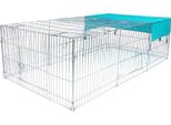 Recinto Per Piccoli Animali - Recinto Esterno/Gabbia Per Conigli E Porcellini D'india - Metallo - Dimensioni 180×120×60 Cm - Marrone Scuro