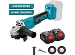 Smerigliatrice Angolare - 125 Mm A Batteria - Motore Senza Spazzole - Velocità Variabile - 1000 W - 18 V - 2X Batterie - Oro