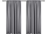 Tende Oscuranti - Set Di 2 - 100% Poliestere - Rivestimento Oscurante - Con Laccetti - 80X140 Cm - Grigio Scuro