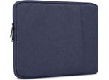 Cadorabo Borsa Di Protezione Per Laptop / Tablet 14 Pollici In Blu Borsa Per Notebook Computer Tessuto Fodera In Velluto