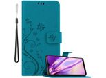 Cadorabo Cover Per Samsung Galaxy A20 / A30 / M10S Cover Protettiva In Blu Cover Protettiva Cover Per Cellulare Cover Case Fiori Fiore