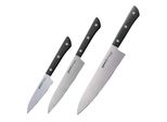 Samura Set Di 3 Coltelli Harakiri. Manico Nero