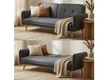 Divano Letto HWC-J18, Divano Pieghevole Divano Letto Per Ospiti, Funzione Letto In Tessuto/Tessuto 185 Cm ~ Grigio Antracite