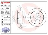 2X Brembo Disco Freno 08.D415.11 Per Ssangyong Korando Suv (Ck) Tivoli Suv 58Mm