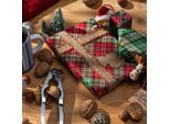 Carta Da Regalo Tartan, Rossa, Verde, 0,70 X 10 M - Compleanno E Natale