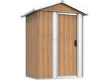 Vidaxl Capanno Per Attrezzi Marrone 126X97,5X177 Cm Acciaio Zincato