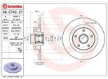 2X Disco Freno Brembo 08.C742.27 Per Renault Megane Iv Grandtour (K9A/M/N_)