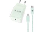 Muvit For Change Pd 30W Caricatore Da Parete Usb-C + Cavo Usb-C 1 M 3A Verde Verde Taglia Unica