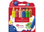 Set Di Matite Colorate Faber-Castell Grippy 110635 Assortite 6 Pezzi + Temperino
