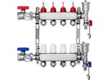 Collettore Di Riscaldamento Con 4 Circuiti Di Riscaldamento - Riscaldamento A Pavimento - Indicatore Di Portata 5L/Min - Controllo Efficiente Del Riscaldamento - Distribuzione Comoda Del Calore