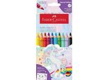 Faber-Castell 110923 FABER-CASTELL Matite Colorate Triangolari Jumbo Grip Unicorn, 8+2