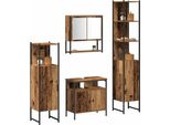 Vidaxl Set Di Mobili Da Bagno Con Ripiano 4 Pezzi In Legno Di Recupero Materiale In Legno