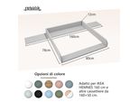 Piano Fasciatoio Regalik Con Top Per Hemnes Di Ikea, Piano Fasciatoio Per Cassettiera 50X160 Cm, Piano Fasciatoio Rimovibile, Pannelli Frontali Arrotondati, Superlegno Bianco