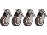4PCS Heavy Duty Plate Casters In Gomma Morbida Cromata Resistenza Agli Urti 2In Ruote Per Mobili