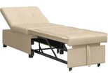 Vidaxl Divano Letto Estraibile Crema 194 X 50 X 82 Cm Compensato